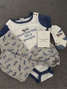 Tahari Baby 12m boy matching set